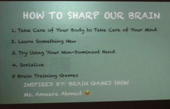 برنامج &quot;Brain games&quot; - أقسام الطالبات
